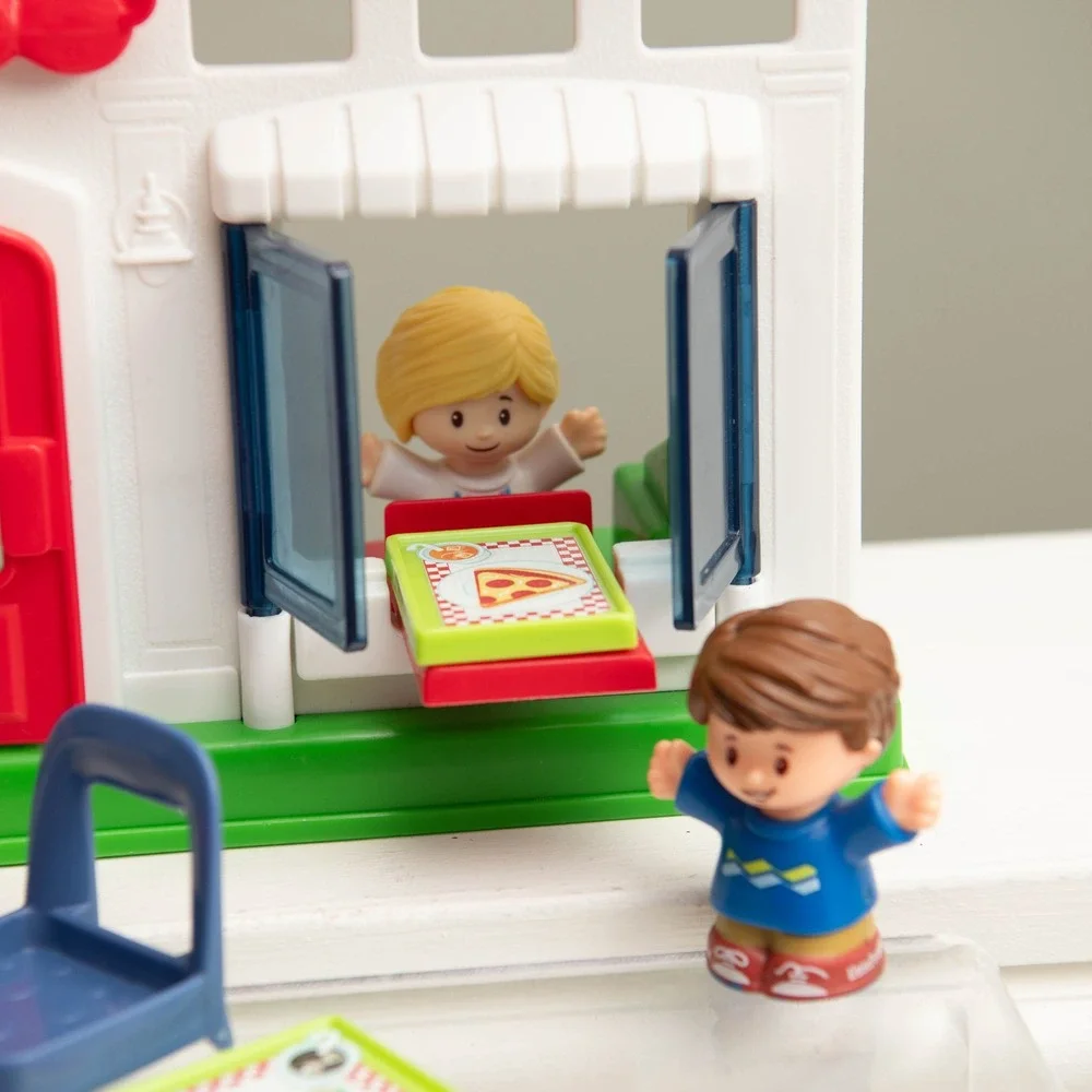 Little People We Deliver Pizza Shop Playset with Motorcycle and 3 Figures